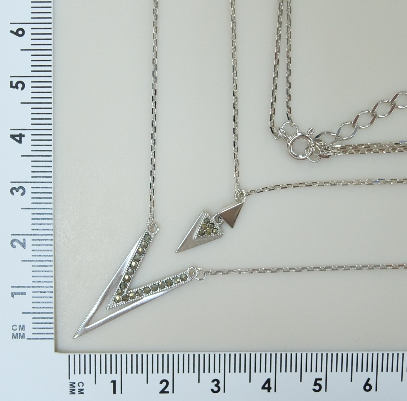 Серебряное колье с марказитами